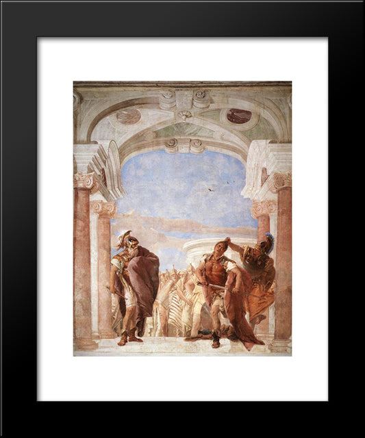 Detail Of Agamemnon, From Minerva Restraining Achilles From Killing Agamemnon 20x24 Black Modern Wood Framed Art Print Poster by Tiepolo, Giovanni Battista