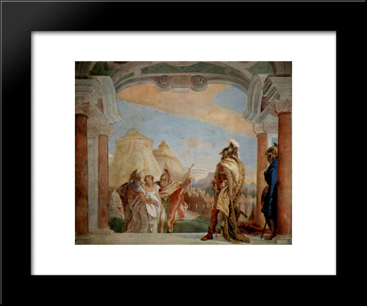 Eurybates And Talthybios Lead Briseis To Agamemmon 20x24 Black Modern Wood Framed Art Print Poster by Tiepolo, Giovanni Battista