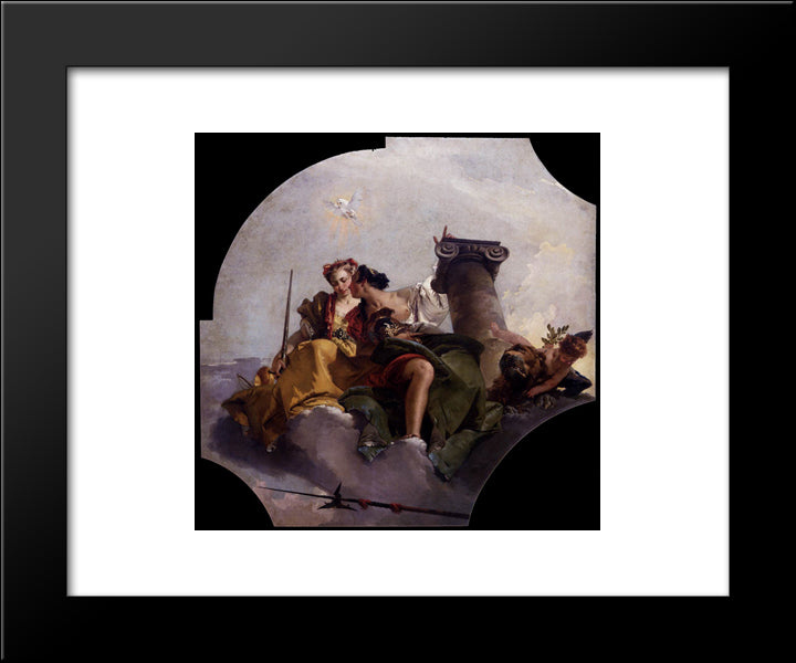 Fortitude And Justice 20x24 Black Modern Wood Framed Art Print Poster by Tiepolo, Giovanni Battista