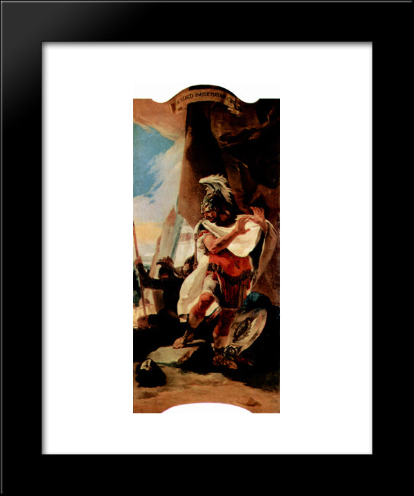 Hannibal Looks At The Head Of Hasdrubal 20x24 Black Modern Wood Framed Art Print Poster by Tiepolo, Giovanni Battista