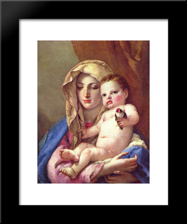 Madonna Of The Goldfinch 20x24 Black Modern Wood Framed Art Print Poster by Tiepolo, Giovanni Battista