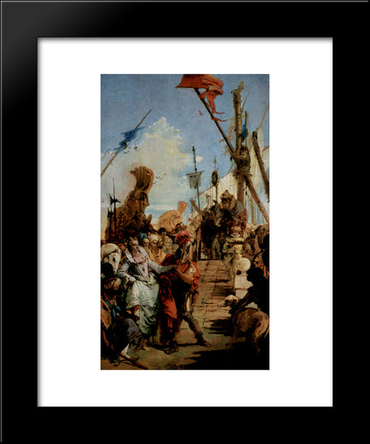 Meeting Of Marc Anthony And Cleopatra 20x24 Black Modern Wood Framed Art Print Poster by Tiepolo, Giovanni Battista