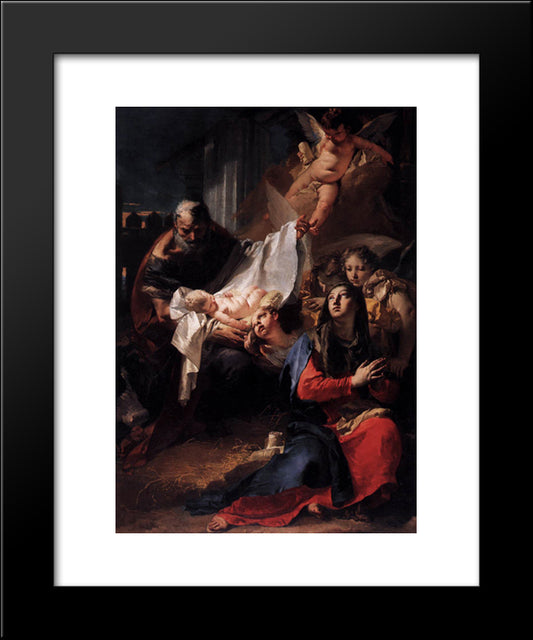 Nativity 20x24 Black Modern Wood Framed Art Print Poster by Tiepolo, Giovanni Battista