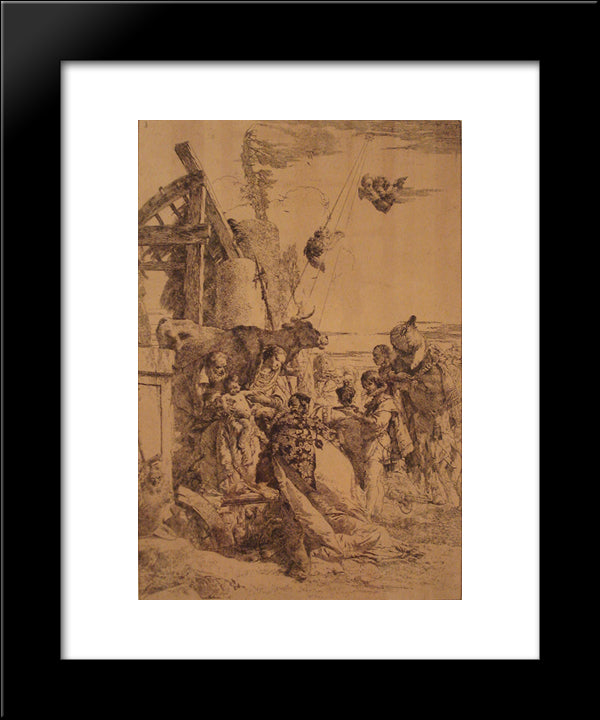 Nativity Of Jesus 20x24 Black Modern Wood Framed Art Print Poster by Tiepolo, Giovanni Battista