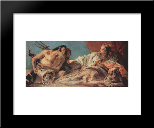 Neptune Offering Gifts To Venice 20x24 Black Modern Wood Framed Art Print Poster by Tiepolo, Giovanni Battista