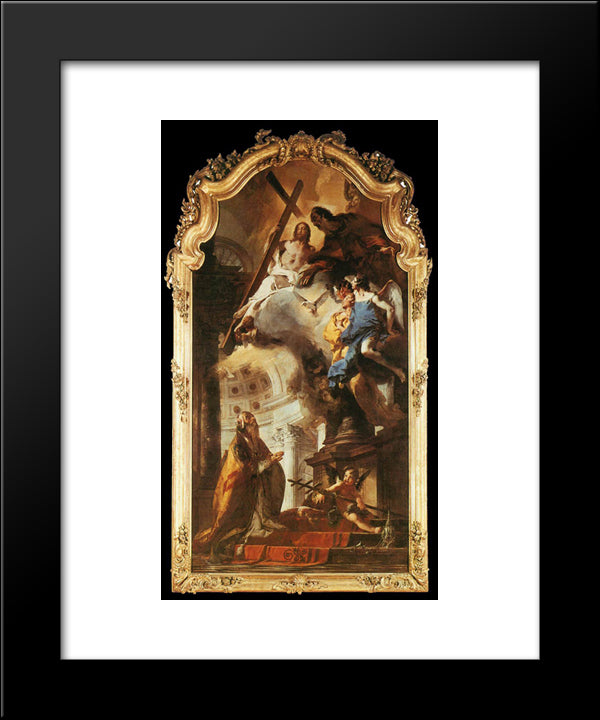 Pope St Clement Adoring The Trinity 20x24 Black Modern Wood Framed Art Print Poster by Tiepolo, Giovanni Battista