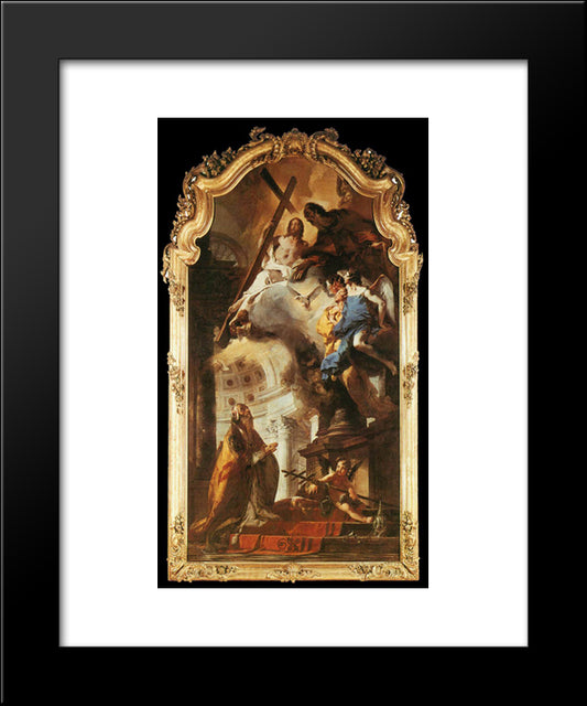 Pope St Clement Adoring The Trinity 20x24 Black Modern Wood Framed Art Print Poster by Tiepolo, Giovanni Battista