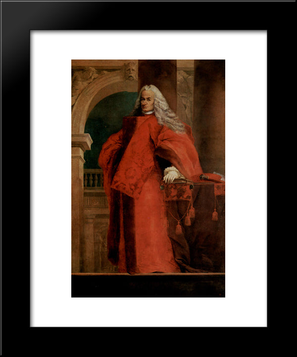 Portrait Of The Procurator Dolfin 20x24 Black Modern Wood Framed Art Print Poster by Tiepolo, Giovanni Battista