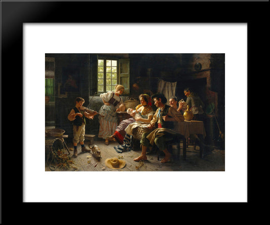 Admiring The Baby 20x24 Black Modern Wood Framed Art Print Poster by Torriglia, Giovanni Battista