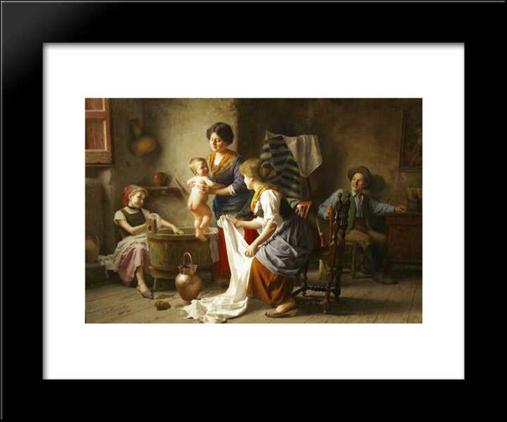 Bath Time 20x24 Black Modern Wood Framed Art Print Poster by Torriglia, Giovanni Battista