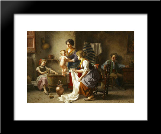 Bath Time 20x24 Black Modern Wood Framed Art Print Poster by Torriglia, Giovanni Battista