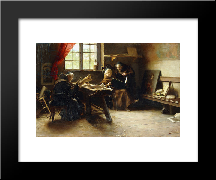 In The Sculptor'S Studio (Divine Inspiration) 20x24 Black Modern Wood Framed Art Print Poster by Torriglia, Giovanni Battista