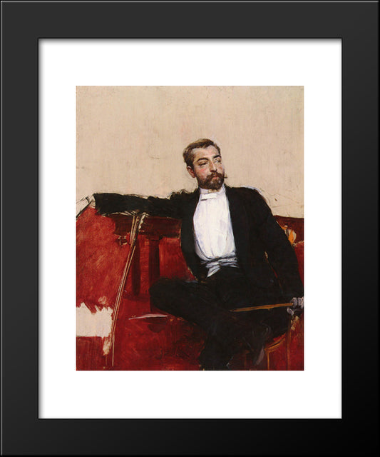 A Portrait Of John Singer Sargent 20x24 Black Modern Wood Framed Art Print Poster by Boldini, Giovanni