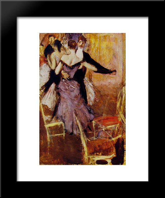 Ballerina In Mauve 20x24 Black Modern Wood Framed Art Print Poster by Boldini, Giovanni