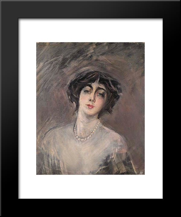 Donna Franca Florio 20x24 Black Modern Wood Framed Art Print Poster by Boldini, Giovanni