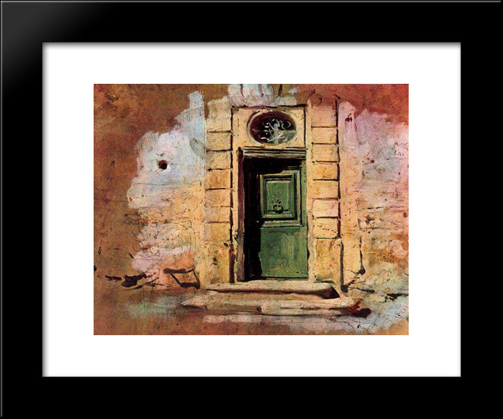 Door In Montmartre 20x24 Black Modern Wood Framed Art Print Poster by Boldini, Giovanni