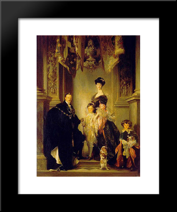 Duke Marlborough Singer Sargent And Family 20x24 Black Modern Wood Framed Art Print Poster by Boldini, Giovanni