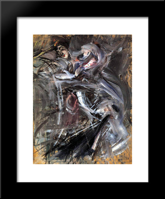 Female Figure 20x24 Black Modern Wood Framed Art Print Poster by Boldini, Giovanni