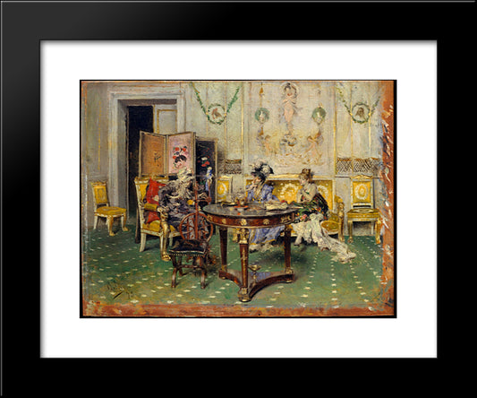 Gossip 20x24 Black Modern Wood Framed Art Print Poster by Boldini, Giovanni