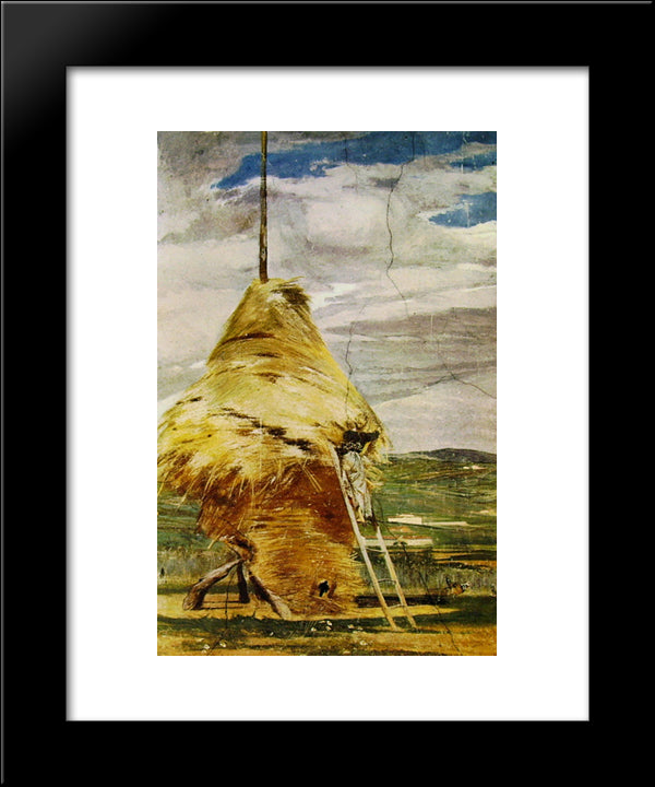 Haystack 20x24 Black Modern Wood Framed Art Print Poster by Boldini, Giovanni