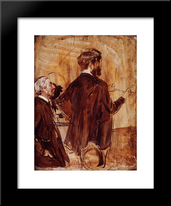 In The Studio 20x24 Black Modern Wood Framed Art Print Poster by Boldini, Giovanni