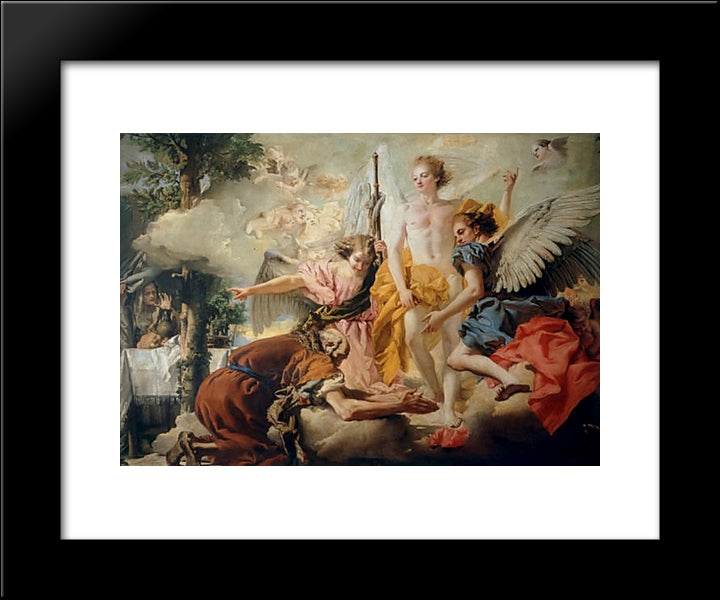 Abraham And The Three Angels 20x24 Black Modern Wood Framed Art Print Poster by Tiepolo, Giovanni Domenico