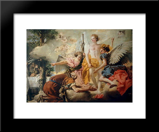 Abraham And The Three Angels 20x24 Black Modern Wood Framed Art Print Poster by Tiepolo, Giovanni Domenico