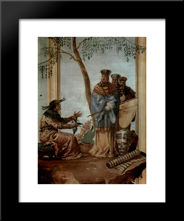 Chinese Prince In Fortune Tellers 20x24 Black Modern Wood Framed Art Print Poster by Tiepolo, Giovanni Domenico