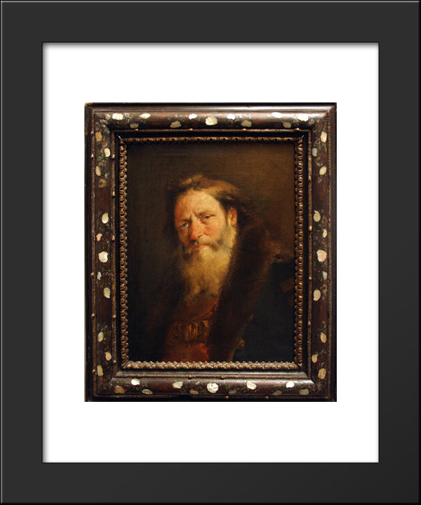 Head Of An Old Man 20x24 Black Modern Wood Framed Art Print Poster by Tiepolo, Giovanni Domenico