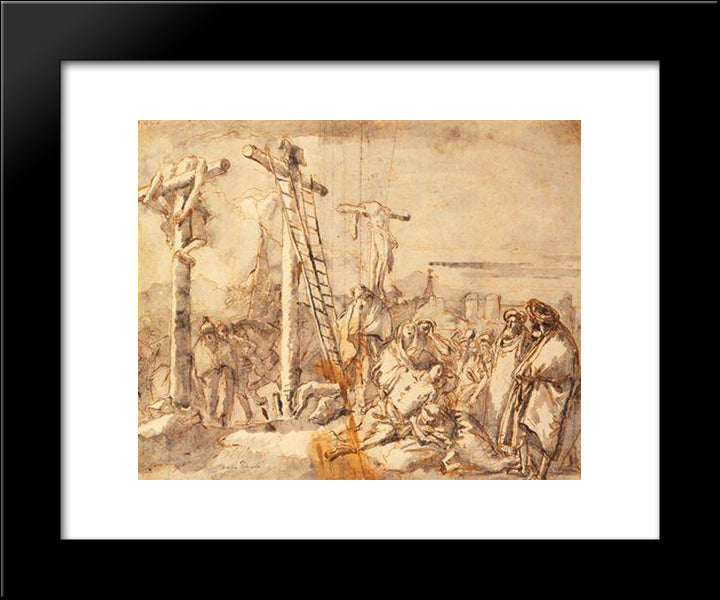 Lamentation At The Foot Of The Cross 20x24 Black Modern Wood Framed Art Print Poster by Tiepolo, Giovanni Domenico