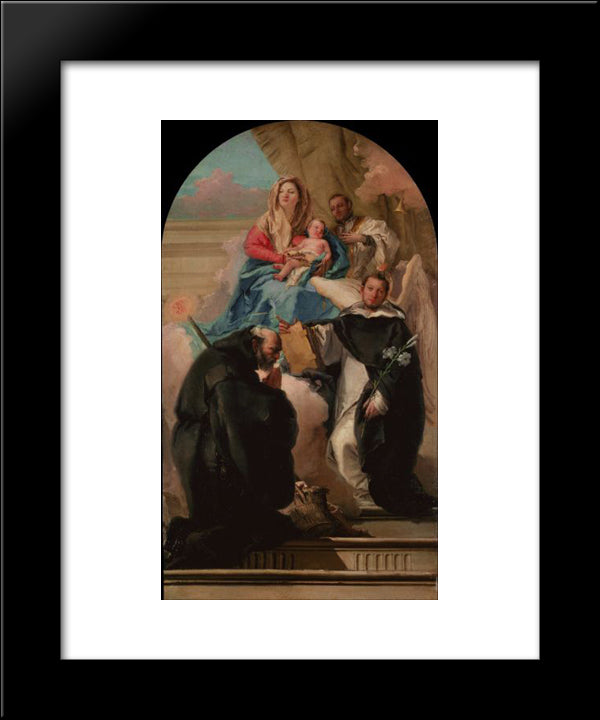 Madonna And Child With Three Saints 20x24 Black Modern Wood Framed Art Print Poster by Tiepolo, Giovanni Domenico