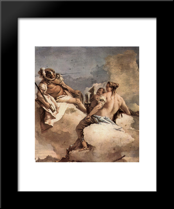 Mars, Venus And Cupid 20x24 Black Modern Wood Framed Art Print Poster by Tiepolo, Giovanni Domenico