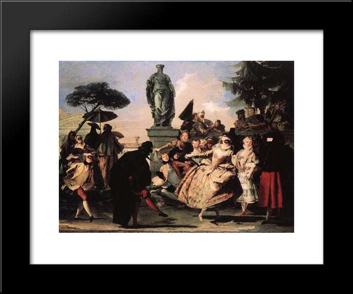 Minuet 20x24 Black Modern Wood Framed Art Print Poster by Tiepolo, Giovanni Domenico