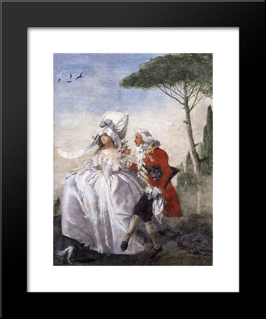 Minuet In Villa 20x24 Black Modern Wood Framed Art Print Poster by Tiepolo, Giovanni Domenico