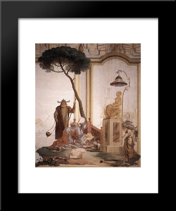 Offering Of Fruits To Moon Goddess 20x24 Black Modern Wood Framed Art Print Poster by Tiepolo, Giovanni Domenico