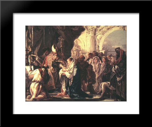 Presentation In The Temple 20x24 Black Modern Wood Framed Art Print Poster by Tiepolo, Giovanni Domenico