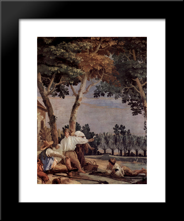 Rest Of The Farmers 20x24 Black Modern Wood Framed Art Print Poster by Tiepolo, Giovanni Domenico