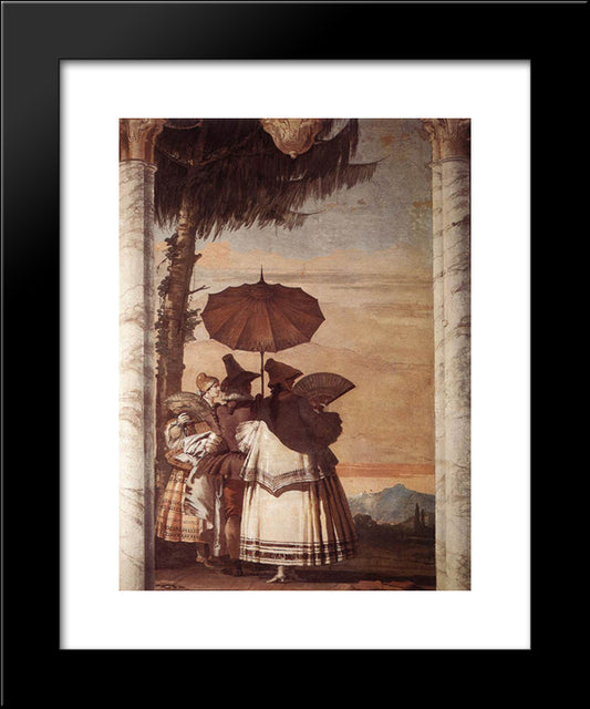 Summer Stroll 20x24 Black Modern Wood Framed Art Print Poster by Tiepolo, Giovanni Domenico