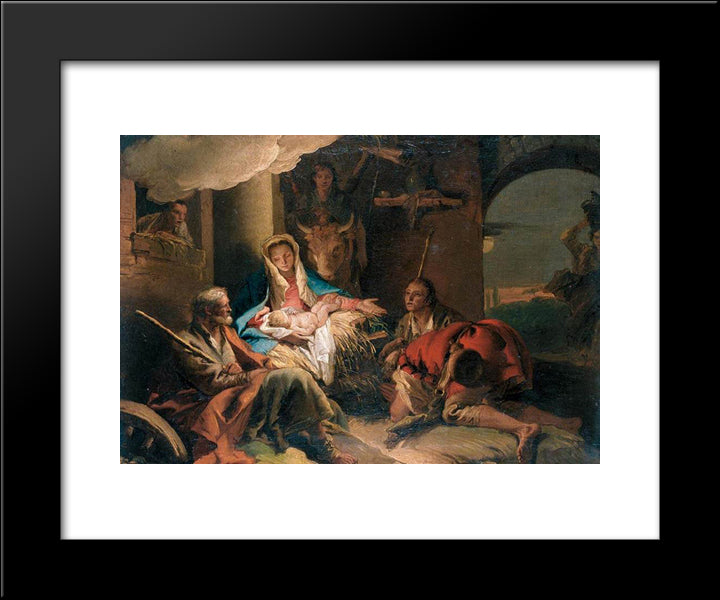 The Adoration Of The Shepherds 20x24 Black Modern Wood Framed Art Print Poster by Tiepolo, Giovanni Domenico