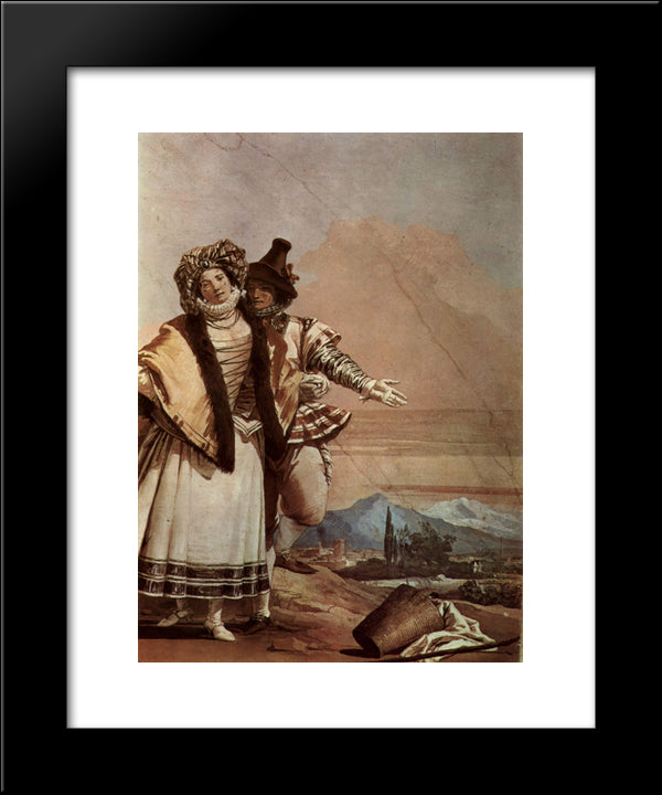 The Declaration Of Love 20x24 Black Modern Wood Framed Art Print Poster by Tiepolo, Giovanni Domenico