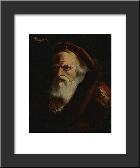 The Head Of An Old Man, Inscribed Diogenes 20x24 Black Modern Wood Framed Art Print Poster by Tiepolo, Giovanni Domenico