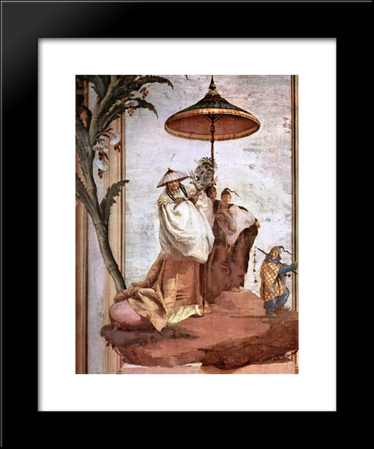 The Mandarin'S Walk, From The Chinese Room In The Foresteria 20x24 Black Modern Wood Framed Art Print Poster by Tiepolo, Giovanni Domenico