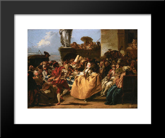 The Minuet Or Carnival Scene 20x24 Black Modern Wood Framed Art Print Poster by Tiepolo, Giovanni Domenico