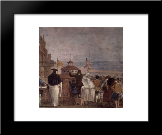 The New World, From The 'Foresteria' (Guesthouse) 20x24 Black Modern Wood Framed Art Print Poster by Tiepolo, Giovanni Domenico