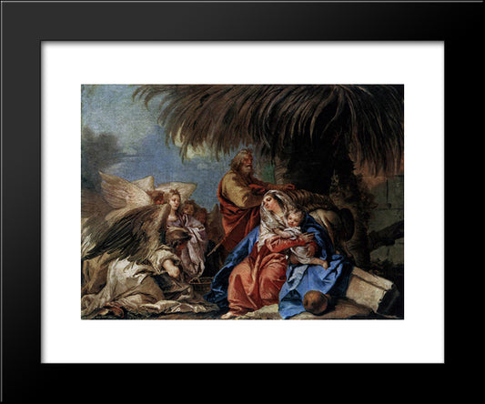 The Rest On The Flight To Egypt 20x24 Black Modern Wood Framed Art Print Poster by Tiepolo, Giovanni Domenico