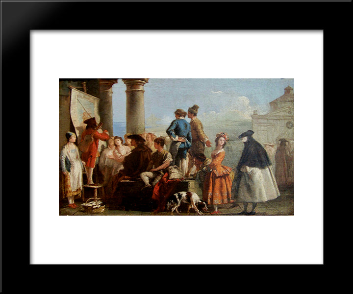 The Storyteller 20x24 Black Modern Wood Framed Art Print Poster by Tiepolo, Giovanni Domenico