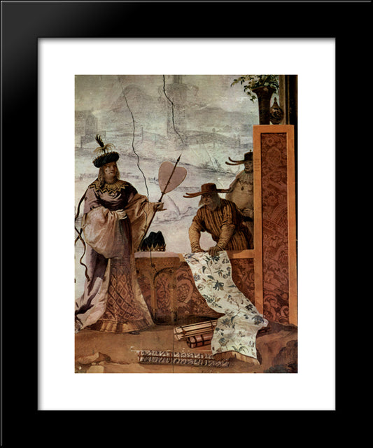 The Textile Merchant, From The Chinese Room In The Foresteria 20x24 Black Modern Wood Framed Art Print Poster by Tiepolo, Giovanni Domenico
