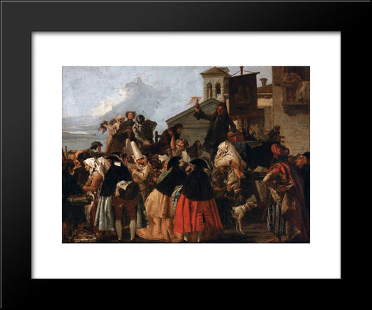 The Tooth Extractor 20x24 Black Modern Wood Framed Art Print Poster by Tiepolo, Giovanni Domenico
