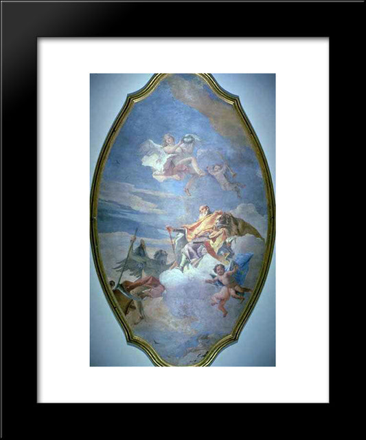 The Triumph Of Valor Over Time 20x24 Black Modern Wood Framed Art Print Poster by Tiepolo, Giovanni Domenico