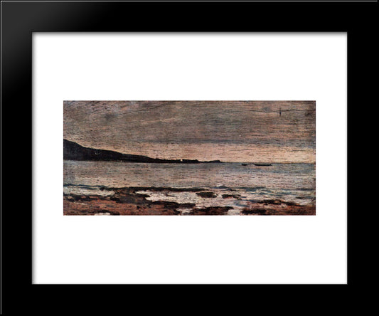 Bleifarbenes Meer 20x24 Black Modern Wood Framed Art Print Poster by Fattori, Giovanni